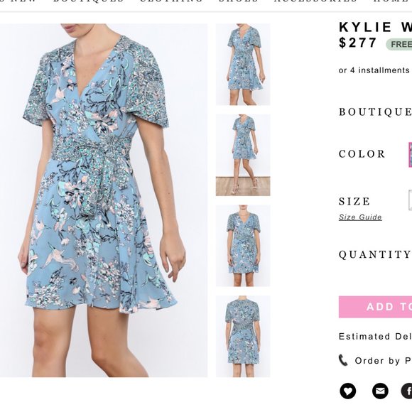 BCBGMaxAzria Kylie Floral Print-Blocked Wrap Dress Size XS - Picture 2 of 7